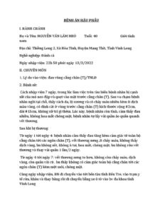 bệnh án gãy xương cẳng chân