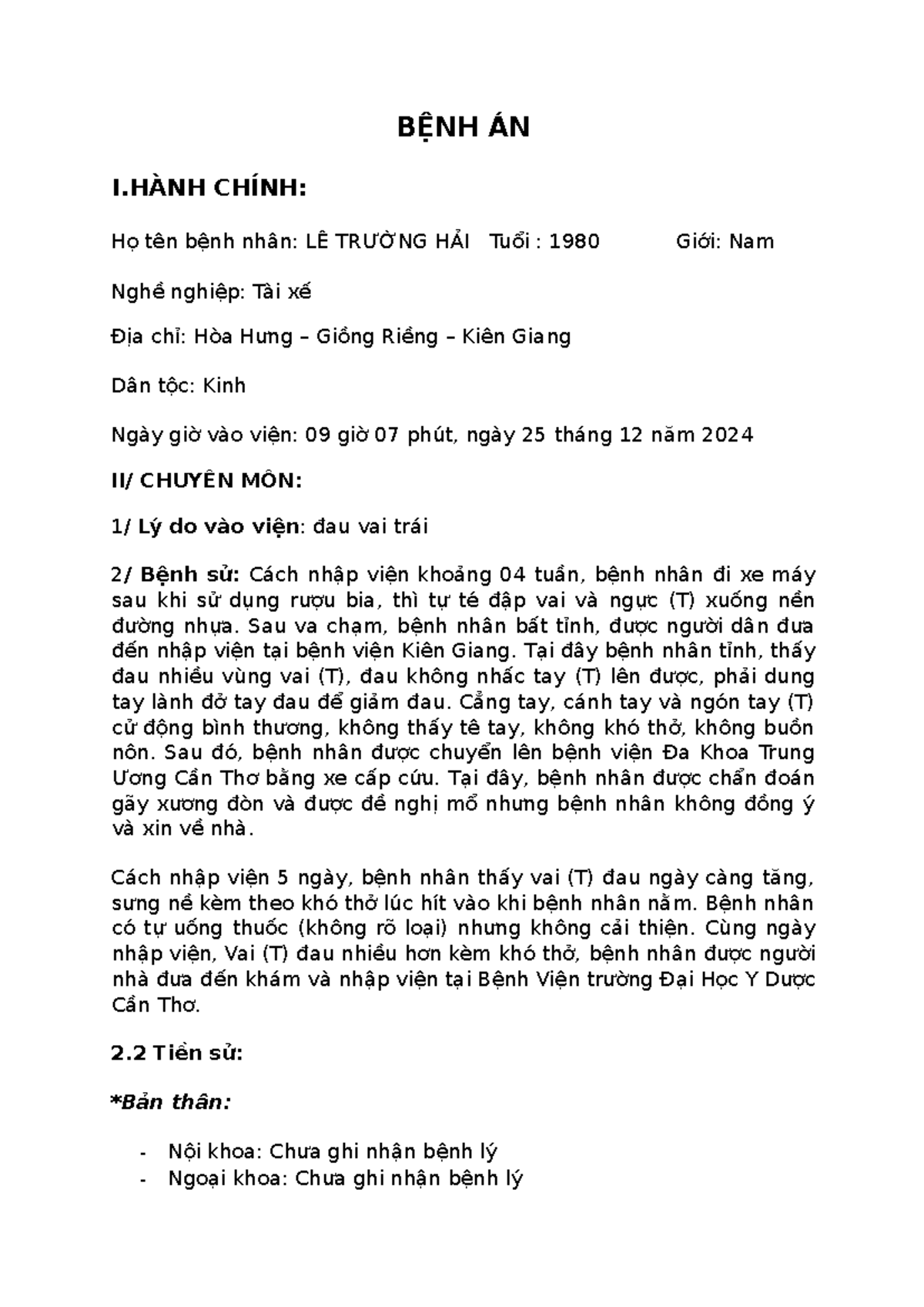bệnh án hậu phẫu gãy xương đòn - Image 2