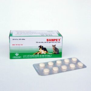 cho chó con uống thuốc tẩy giun