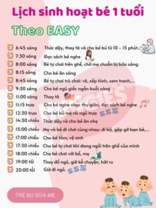 lịch ăn của bé 14 tháng tuổi